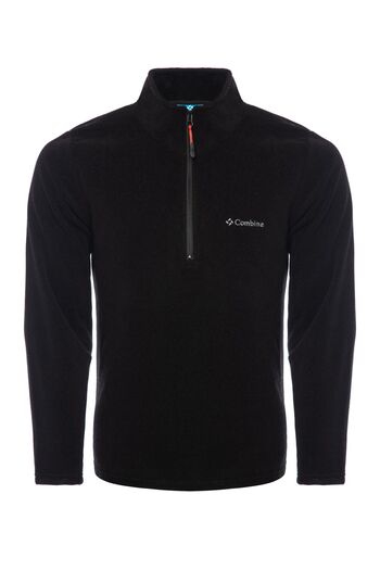 MAXIMILLIAN Μαύρο Χρώμα Ανδρικό Fleece με μισό φερμουάρ 1207 - Μαύρο