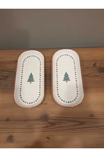 Keramika 2 Pieces 26cm Ceramica Anniversary Kayak Plate - Kokina/Santa/New Year/Pine Tree