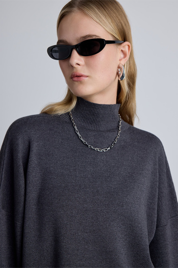 Manuka High Collar Oversize Anthracite Sweater