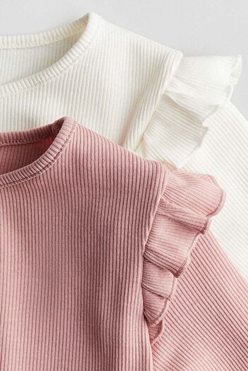 H&M 2-pack ribbed cotton tops