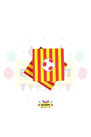 ECM PARTI Fan Yellow Red Themed Printed 20 Pcs Napkin - Birthday Party Set Supplies