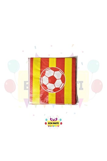 ECM PARTI Fan Yellow Red Themed Printed 20 Pcs Napkin - Birthday Party Set Supplies