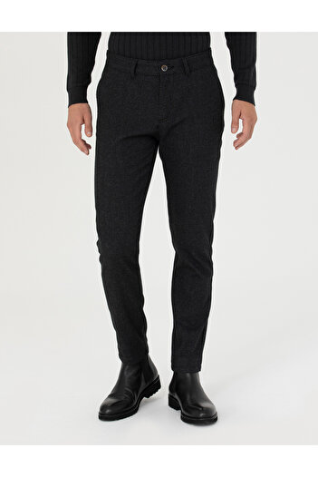 Pierre Cardin Siyah Slim Fit Kanvas Pantolon 50278460-VR046