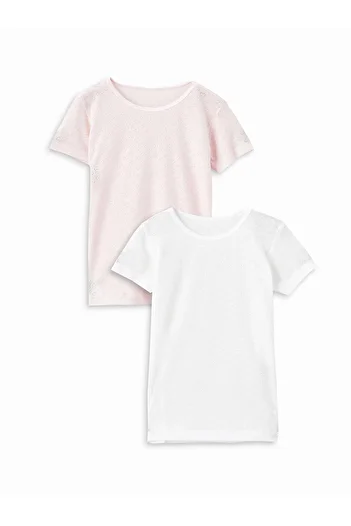LC Waikiki Lcw Kids Crew Neck Short Sleeve Girls' Undershirt Set of 2