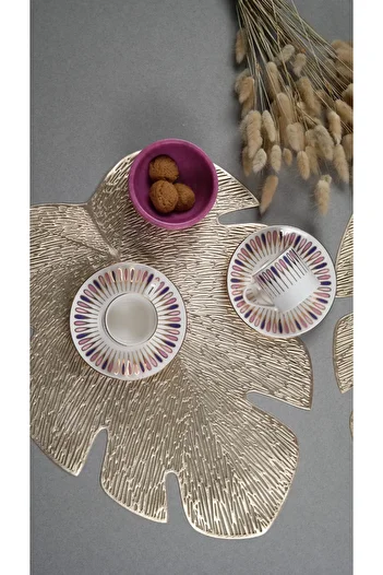 PORSER Pera Purple Coffee Cup Set 80Cc 2 People 4 Pieces
