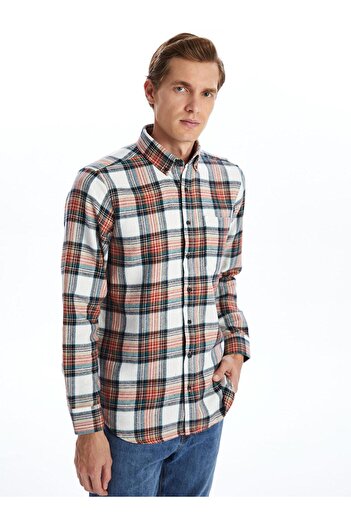 LC Waikiki LCWAIKIKI Classic Regular Fit Довгорукавна картата сорочка для чоловіків