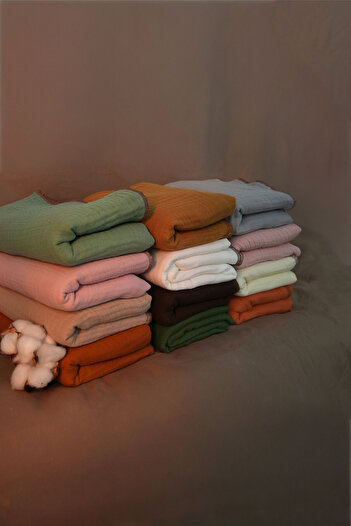 mordesign 4 Layer Ruffled Muslin Baby Blanket - 100% Cotton, Newborn Swaddle and Ruffle Series