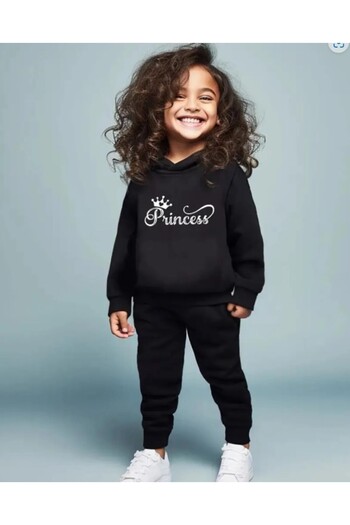 renkli diyar Long Sleeve Hoodie Pants and Bottom Set for Girls - Nursery, Kindergarten and Primary School