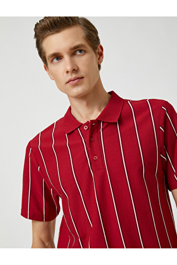 Koton Tričko Polo Neck Slim Fit Button Detailní Bavlna