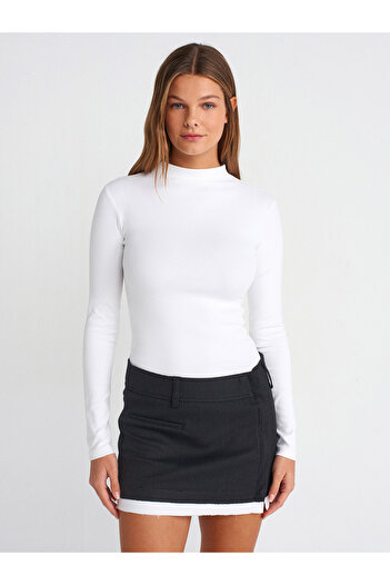Dilvin 31433 Half Turtleneck Ball-Ecru