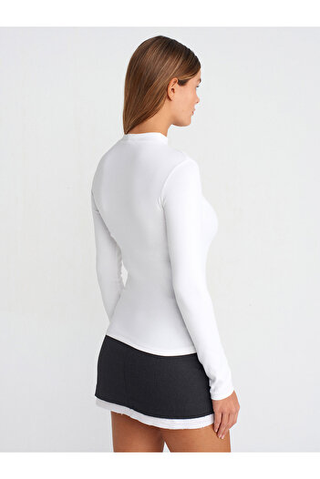 Dilvin 31433 Half Turtleneck Ball-Ecru