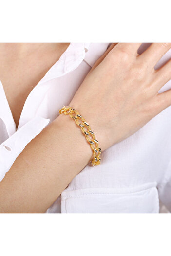 Sembol Gold Samanyolu Altın Bileklik 14 Ayar Kalemli 8mm