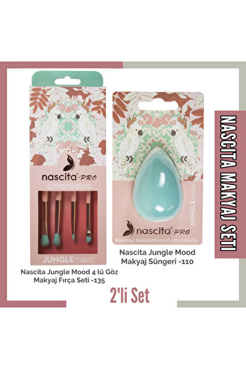 nascita Jungle Mood 4 ' Lü Göz Makyaj Fırça Seti - 135 + Makyaj Süngeri - 110