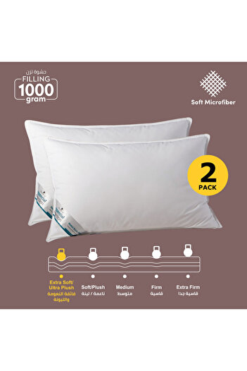 Donetella Pillow 1 Kg 50X75 cm Microfiber Top - Luxury Down Alternative Filling Pack of 2