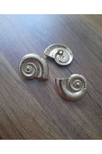 Beyna Special Design Gold Plated Metal Button 2.5 cm 1 Pack 3 Pieces
