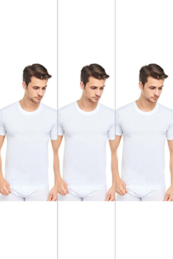 CENNETOĞLU Men's Slim Fit Crew Neck Undershirt 3 Pack
