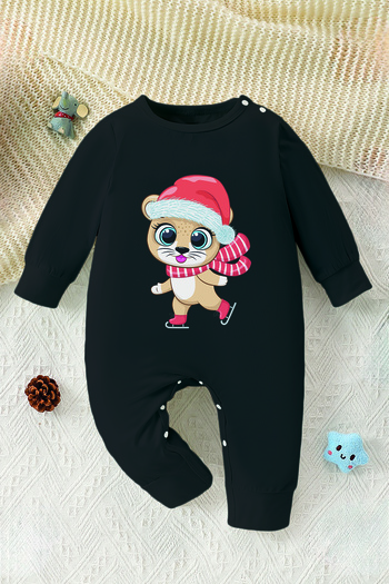 ADABEBEK Ice Skating Tiger Printed Style Baby Jumpsuit 23204