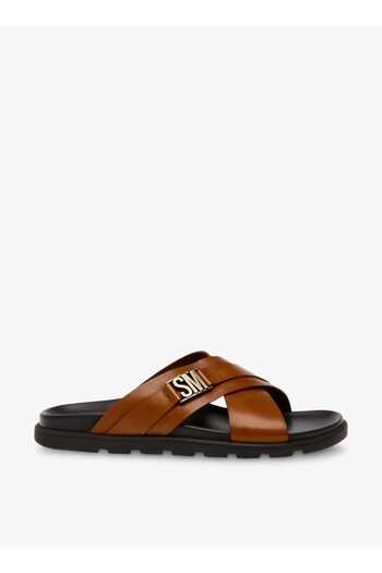 Steve Madden Men's Cross Strap Slip-On Sandals