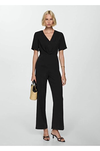 MANGO Woman Modal Jumpsuit with Knots