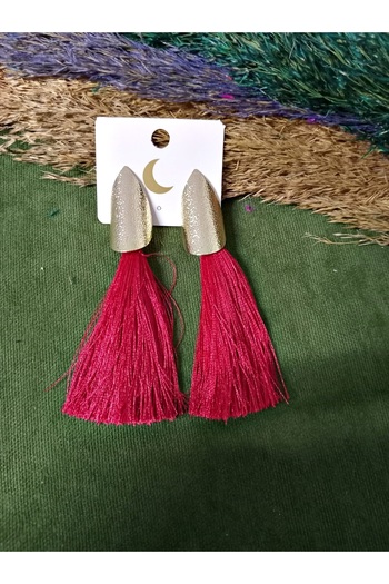 mos&more Gold Design Long Stylish Brand Tassel Women Earrings