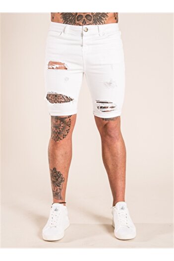 Boldy White Ripped Jean Shorts - Distressed Jeans - Jean Shorts White
