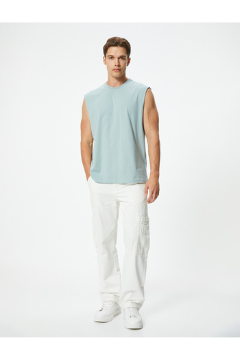 Koton Crew Neck Cotton Sleeveless T-Shirt - Basic