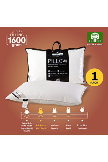 Donetella 1600 Grams 50X75 Cms Hotel Pillow Cotton Top - Luxury Down Alternative Filling Pack Of 1