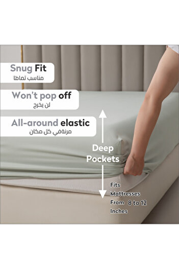 Donetella Fitted Sheet - Fits 90x190 Cm Single Size 2 Pcs - 30 Cm Deep Pocket