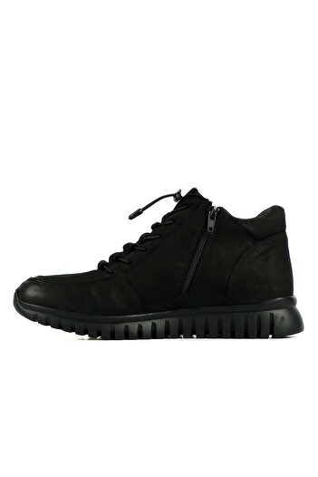 Hammer Jack 102 18810-m Μαύρο Nubuck Γνήσιο δέρμα με κορδόνια Λαστιχένια σόλα με φερμουάρ Ζεστά ανδρικά μποτάκια