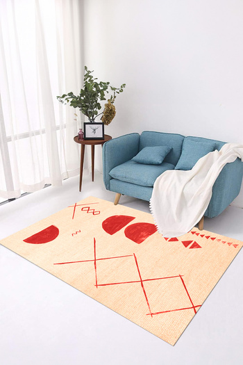 Viyana Home Digital Non-Slip Base Modern Jute Patterned Washable Runner Kitchen Living Room Carpet