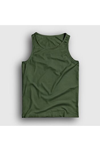 Presmono Unisex Khaki Plain Unprinted Tank Top 59000Tt