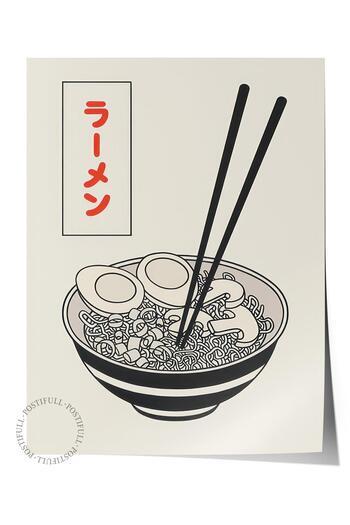 Postifull Ramen No1 Poster, Unframed Wall Poster, Vertical Wall Painting Comfort Series No: 108554