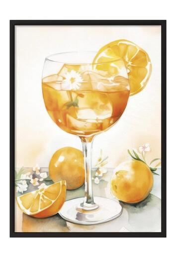 Postifull Aperol Art Framed Painting, Black Frame and Poster, Vertical Wall Painting Comfort Series No:108567