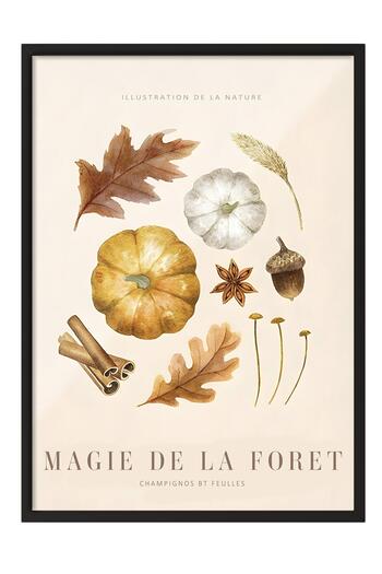 Postifull Magic of the Forest No2 Framed Painting, Vertical Wall Painting Comfort Series No:108565