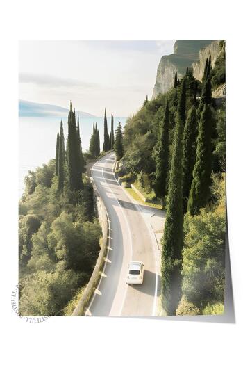 Postifull Garda Road Poster, Frameless Wall Poster, Vertical Wall Painting Comfort Series No: 108320
