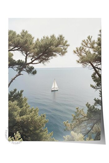 Postifull Tuscany Boat Poster, Unframed Wall Poster, Vertical Wall Painting Comfort Series No: 108321