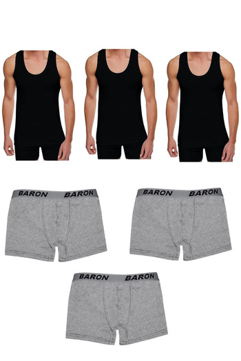 SİERNA 6-Pack Economic Men's Singlet and Boxer Srn-003281