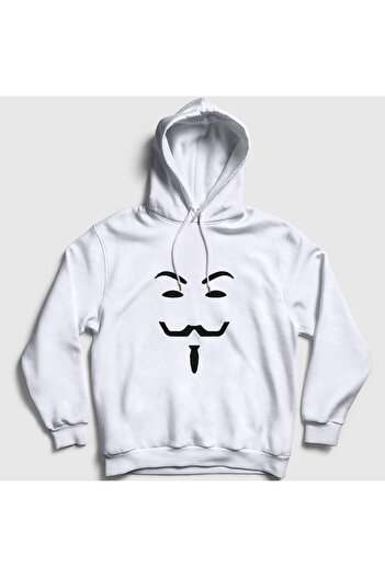 Presmono Унісекс Біла маска Фільм V For Vendetta Капюшон Світшот 256131tt