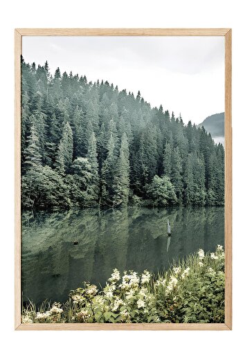 Postifull Pink Ice Cream Framed Painting, Wooden Frame and Poster, Wall Painting Comfort Series No:108379