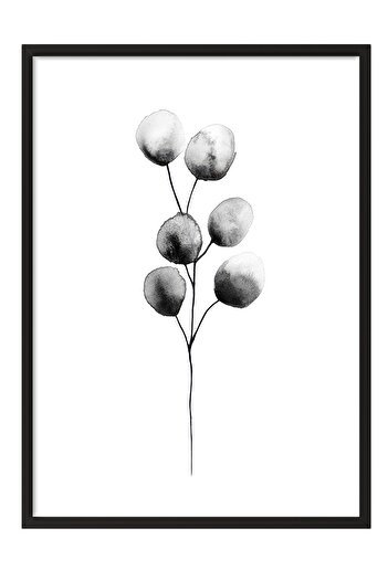 Postifull Eucalyptus Watercolor Framed Painting, Vertical Wall Painting Comfort Series No:108519