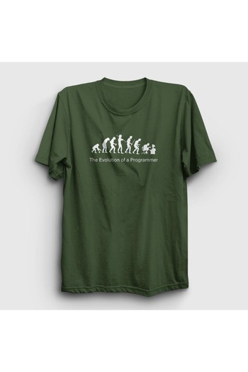 Presmono Unisex Khaki Evolution Evolution Developer Software T-shirt332793tt