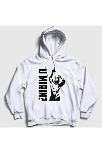 Presmono Φούτερ με κουκούλα Unisex White U Mirin Gym Fitness Zyzz 327658 ττ