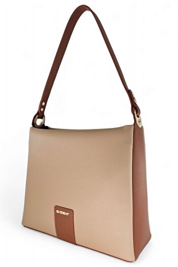 Evident Mink and Tan Colored Light Medium Size Women's Shoulder Bag