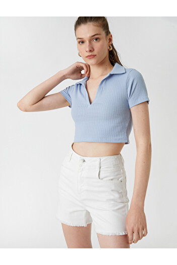 Koton Tričko Crop Polo s krátkým rukávem