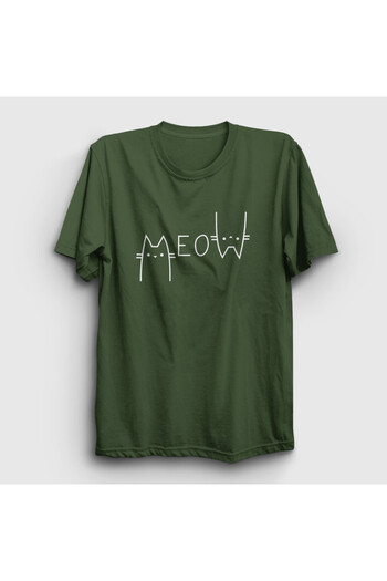 Presmono Unisex Khaki Meow Cat Cat T-shirt407230tt