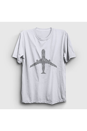 Presmono Μπλουζάκι Unisex White Words Pilot Airplane Airplane 415510 ττ