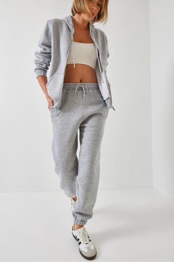 Bianco Lucci Women's Hoodie and Pocket Cardigan Set - Mbhs015 60601015
