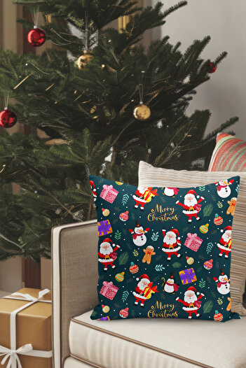 Filamente Christmas Themed Throw Pillow Cover / Christmas - Christmas Cushion Cover (Double-Sided Printed - Hidden Zipper)