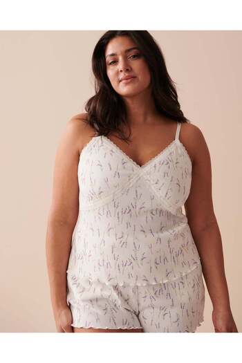 La Vie en Rose Lettuce Edge Ribbed Cami