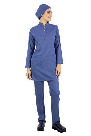 Alsancak Üniforma Storm Blue țesătură subțire Lycra Hijab Jersey Jersey și Hijab Jerseu Doctor